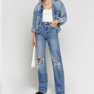 Reformation High Rise Blue Jeans with Classic Denim Style
